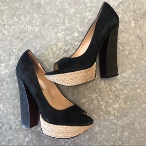 Apt. 9 Platform Black Suede High Heel. SZ 7